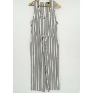 Drew Anthropologie Sleeveless Linen Blend Crop Jumpsuit Sz S